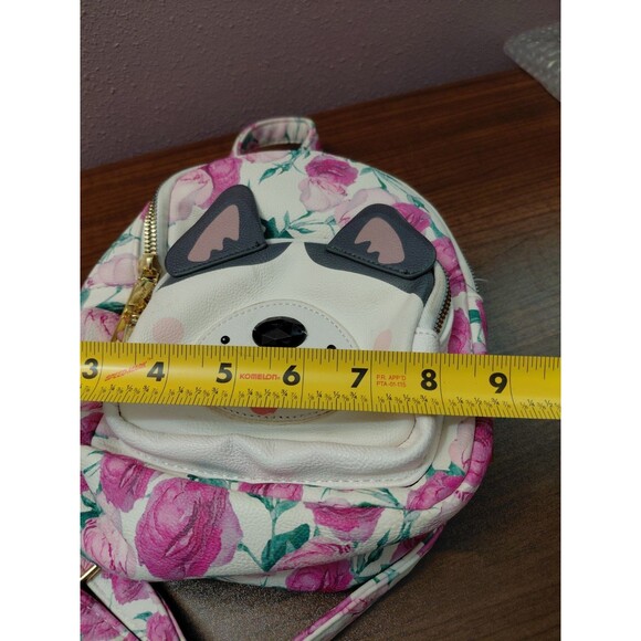 Betsey Johnson Husky Dog Floral Mini Backpack - Picture 12 of 15